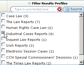Filtering results by source