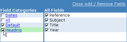 Selecting an entire group of fields