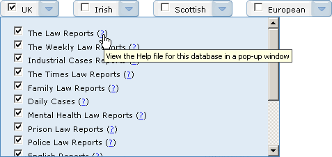 View the Help for a database