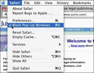 Allowing pop-ups in Safari