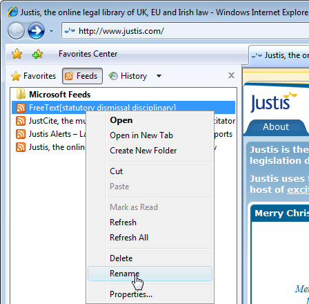 Renaming an RSS feed