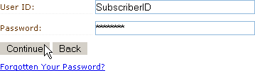 Enter subscriber ID and Password